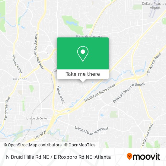 Mapa de N Druid Hills Rd NE / E Roxboro Rd NE