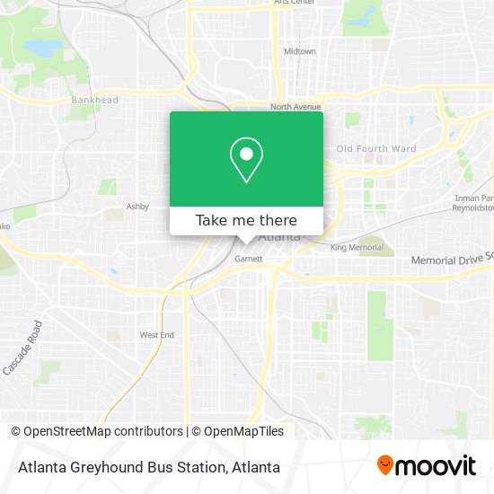 Mapa de Atlanta Greyhound Bus Station