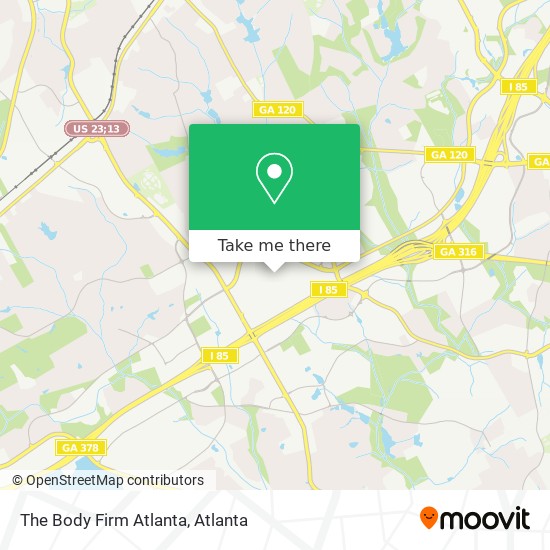 The Body Firm Atlanta map