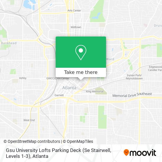Mapa de Gsu University Lofts Parking Deck (Se Stairwell, Levels 1-3)