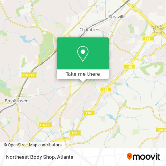 Northeast Body Shop map