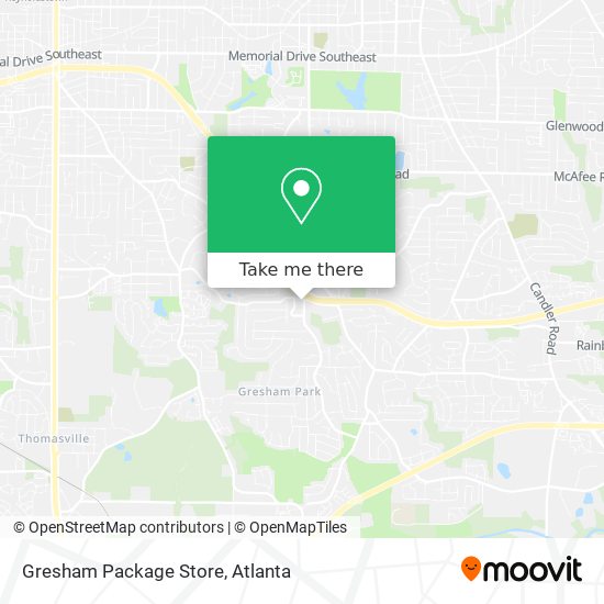 Gresham Package Store map