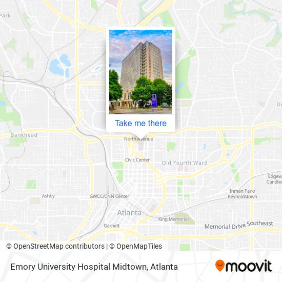 Mapa de Emory University Hospital Midtown