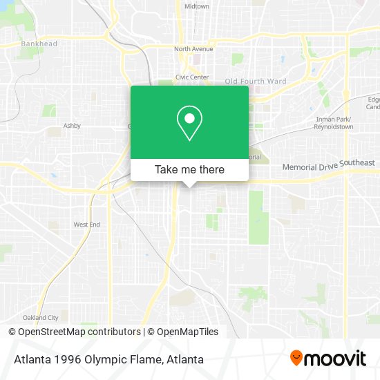 Atlanta 1996 Olympic Flame map