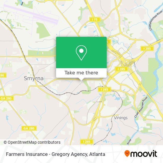 Mapa de Farmers Insurance - Gregory Agency