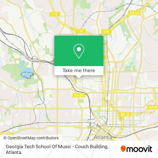 Georgia Tech School Of Music - Couch Building map