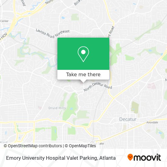 Mapa de Emory University Hospital Valet Parking