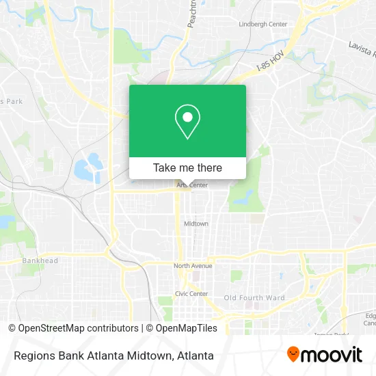 Regions Bank Atlanta Midtown map