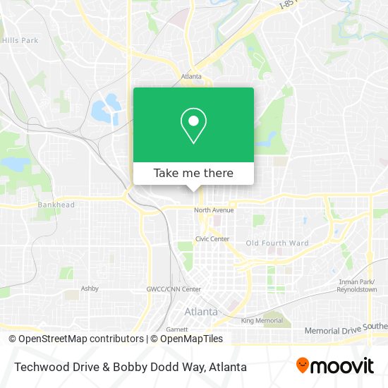 Mapa de Techwood Drive & Bobby Dodd Way
