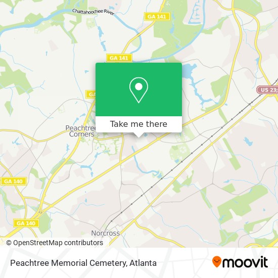 Peachtree Memorial Cemetery map