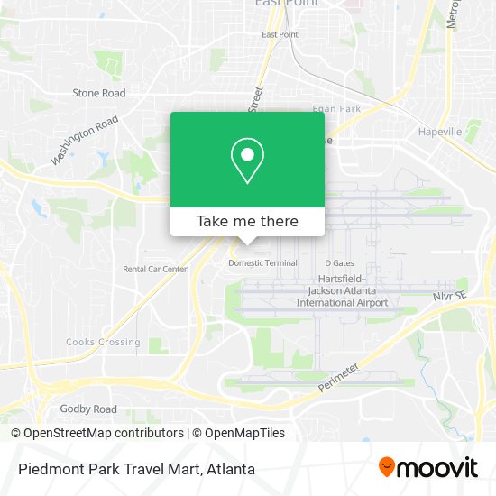 Piedmont Park Travel Mart map