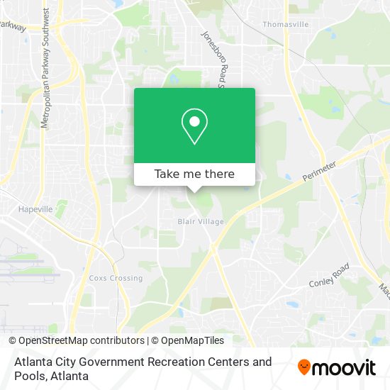 Mapa de Atlanta City Government Recreation Centers and Pools