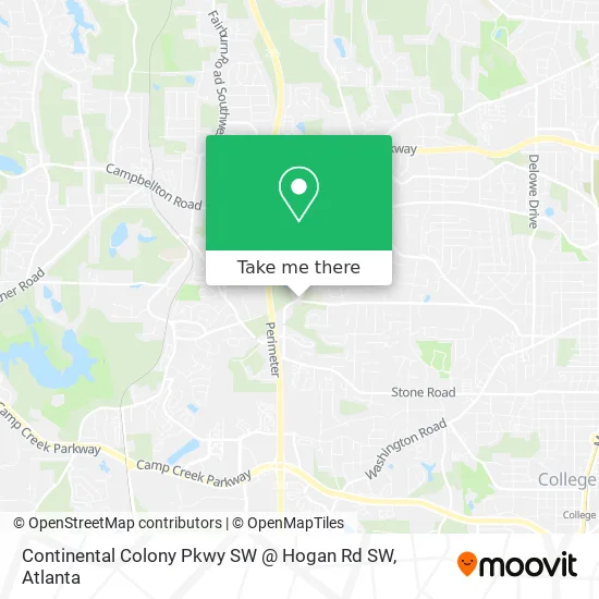 Continental Colony Pkwy SW @ Hogan Rd SW map