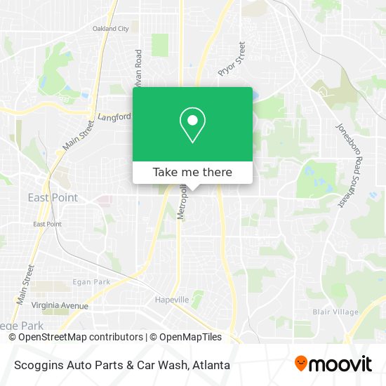 Mapa de Scoggins Auto Parts & Car Wash