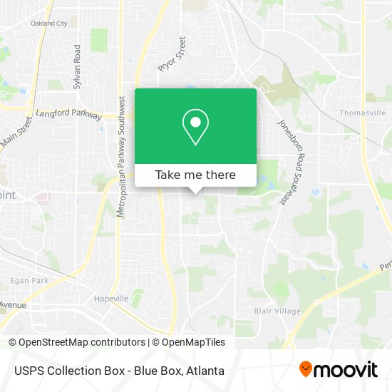 Mapa de USPS Collection Box - Blue Box