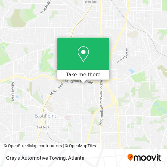 Gray's Automotive Towing map