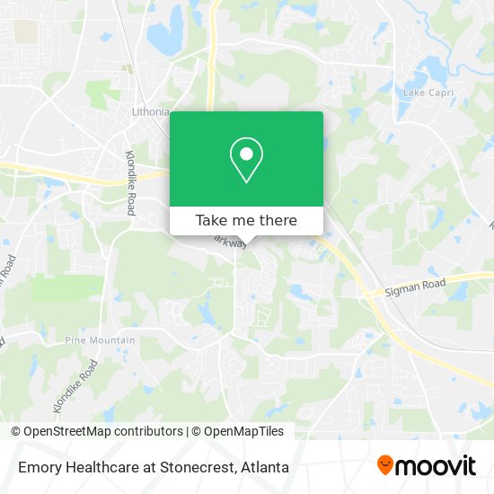 Emory Healthcare at Stonecrest map