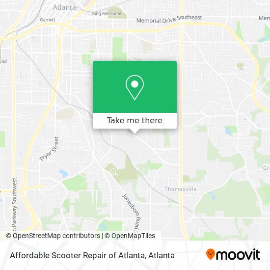 Affordable Scooter Repair of Atlanta map