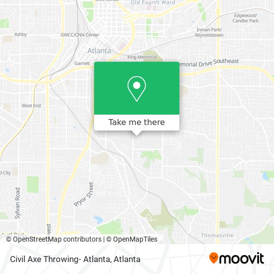 Mapa de Civil Axe Throwing- Atlanta