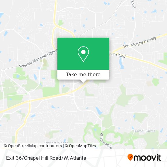 Exit 36/Chapel Hill Road/W map