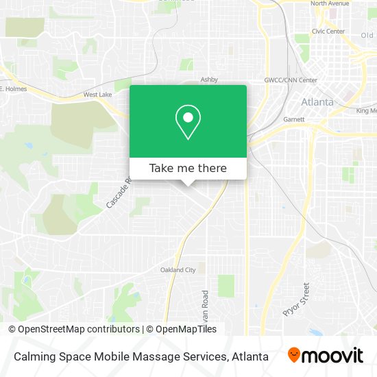 Calming Space Mobile Massage Services map