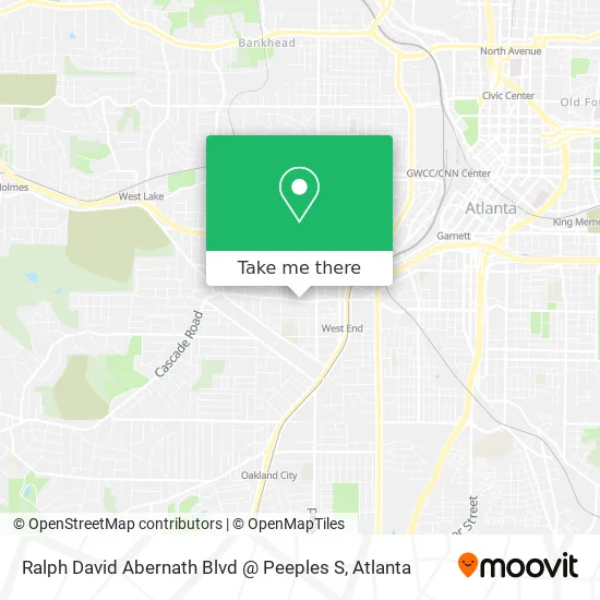 Ralph David Abernath Blvd @ Peeples S map