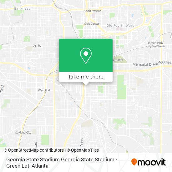 Mapa de Georgia State Stadium Georgia State Stadium - Green Lot