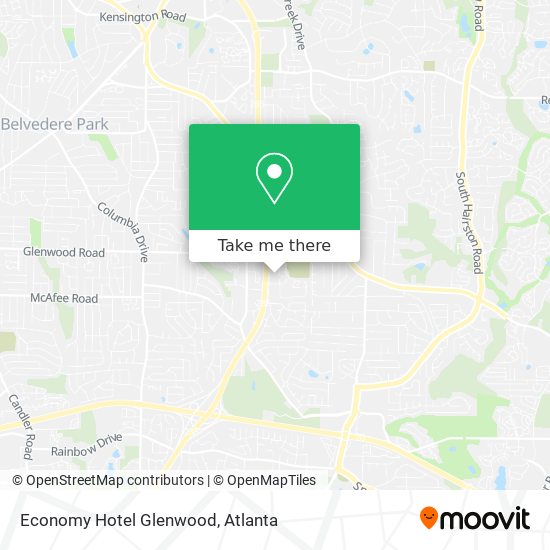 Mapa de Economy Hotel Glenwood