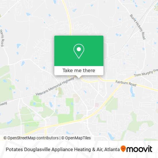 Potates Douglasville Appliance Heating & Air map