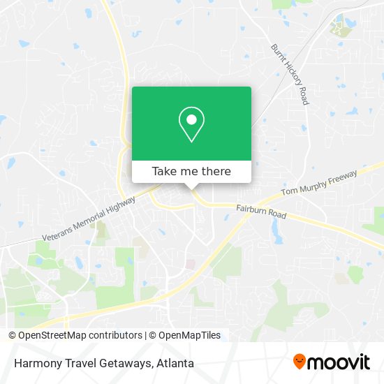 Harmony Travel Getaways map