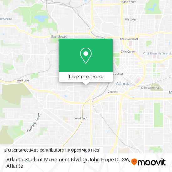 Atlanta Student Movement Blvd @ John Hope Dr SW map