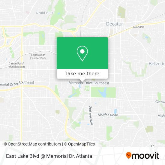 East Lake Blvd @ Memorial Dr map