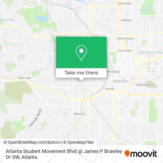 Atlanta Student Movement Blvd @ James P Brawley Dr SW map