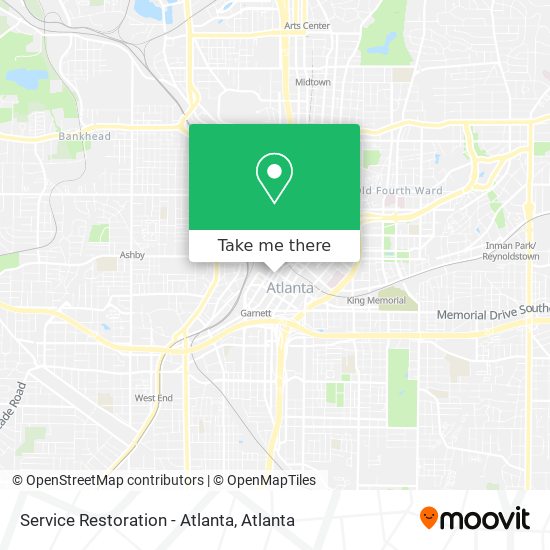 Service Restoration - Atlanta map