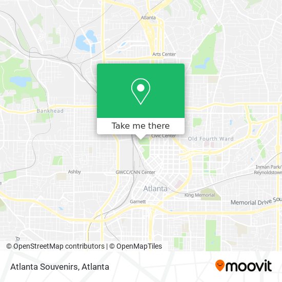 Atlanta Souvenirs map