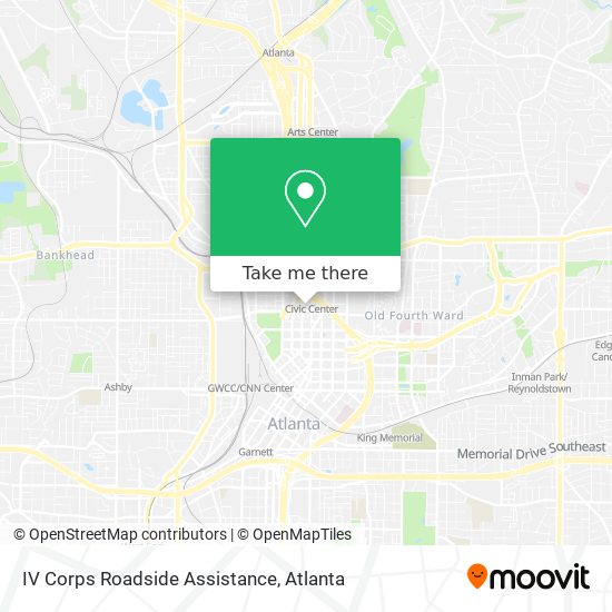 IV Corps Roadside Assistance map