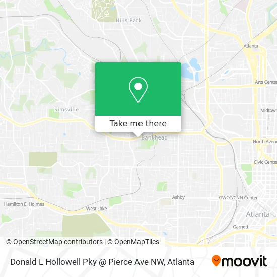 Donald L Hollowell Pky @ Pierce Ave NW map