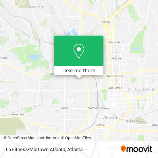 Mapa de La Fitness-Midtown Atlanta