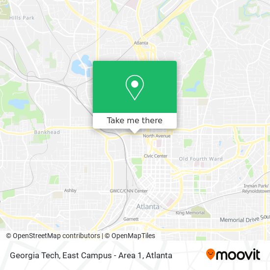 Georgia Tech, East Campus - Area 1 map