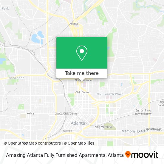 Mapa de Amazing Atlanta Fully Furnished Apartments