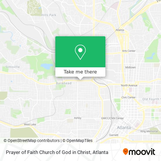 Prayer of Faith Church of God in Christ map