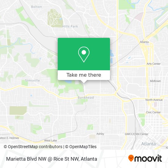 Marietta Blvd NW @ Rice St NW map