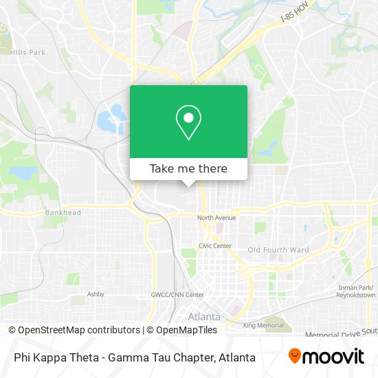 Mapa de Phi Kappa Theta - Gamma Tau Chapter
