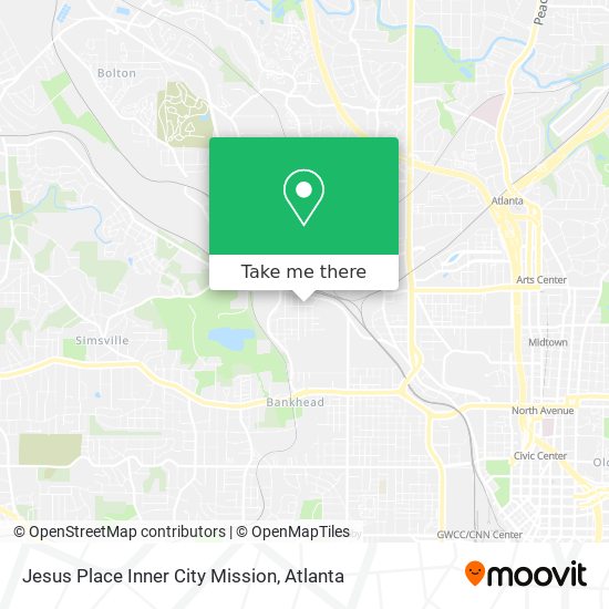 Jesus Place Inner City Mission map