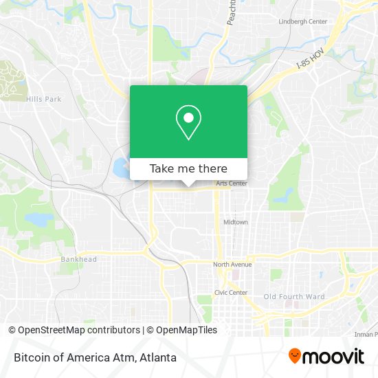 Mapa de Bitcoin of America Atm