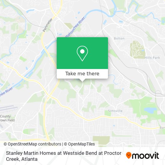 Mapa de Stanley Martin Homes at Westside Bend at Proctor Creek
