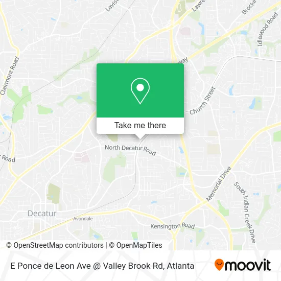 E Ponce de Leon Ave @ Valley Brook Rd map