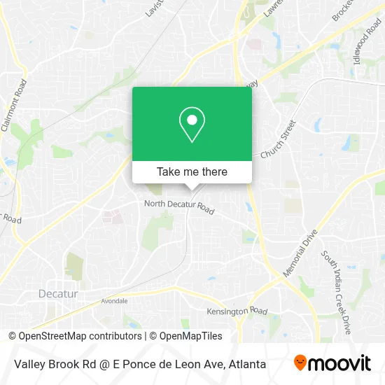 Valley Brook Rd @ E Ponce de Leon Ave map