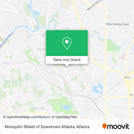 Mosquito Shield of Downtown Atlanta map