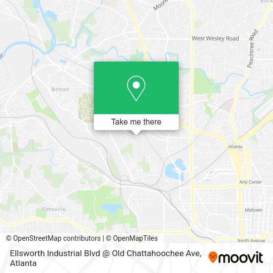 Mapa de Ellsworth Industrial Blvd @ Old Chattahoochee Ave